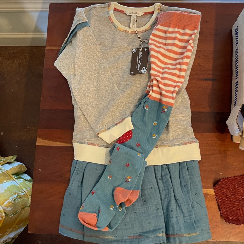 Matilda Jane sweatshirt dress with tights